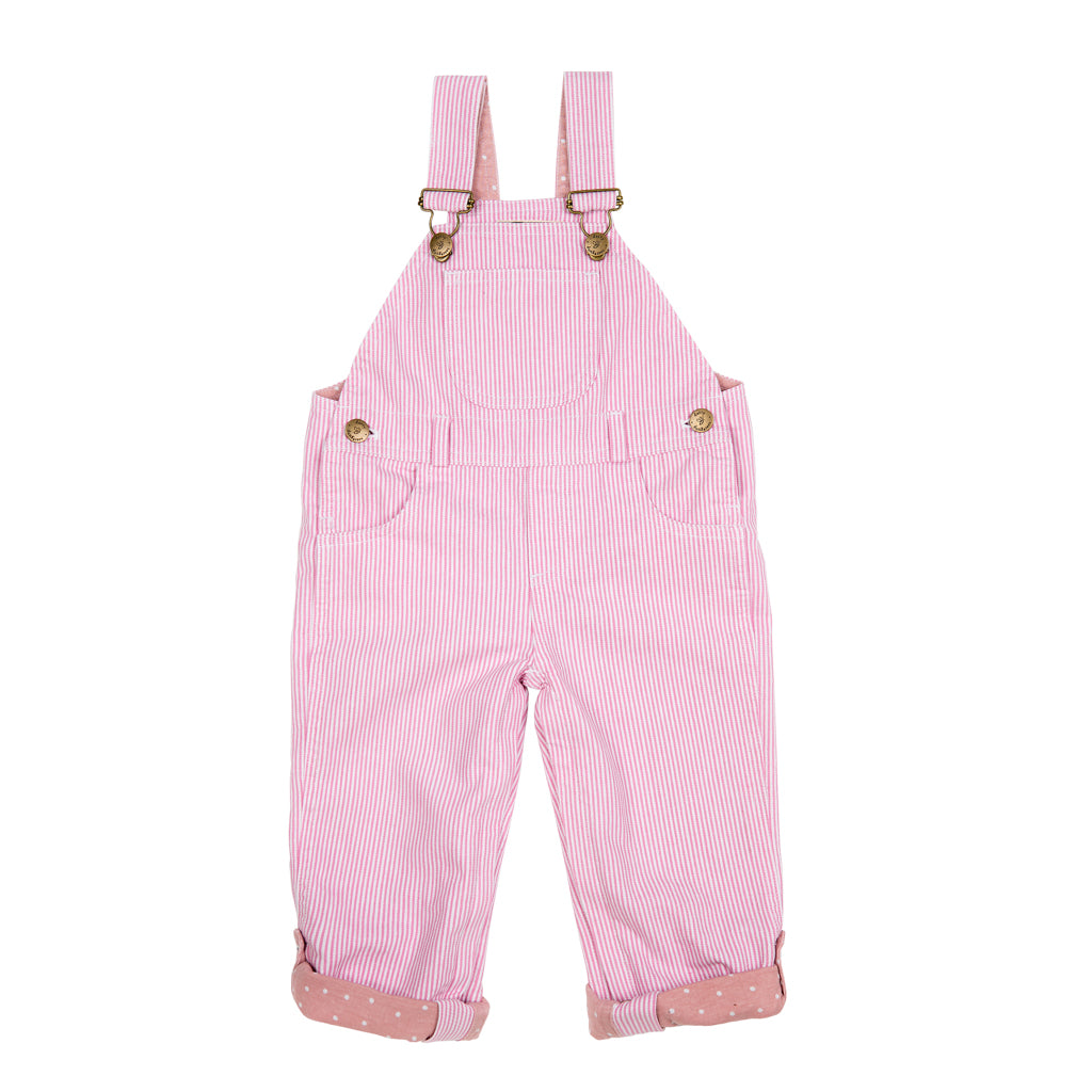 Classic Dungarees in Pink Stripe