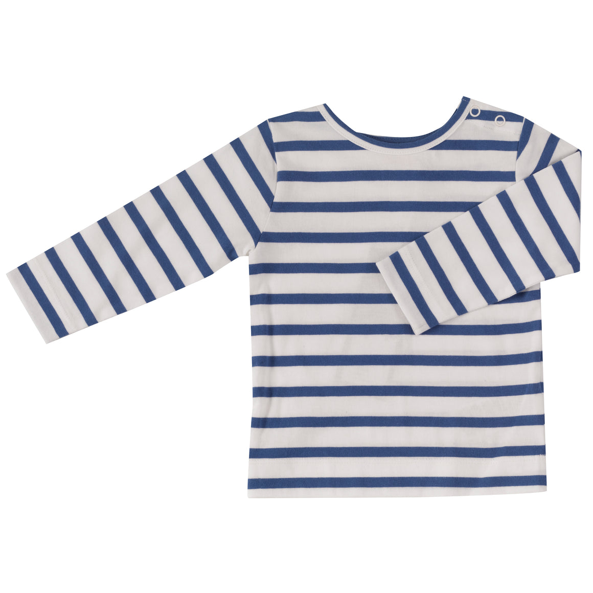 Long Sleeve T-shirt (Breton Stripe) in Delft Blue