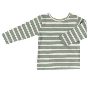 Long Sleeve T-shirt (Breton Stripe) in Green