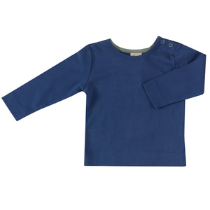 Long Sleeve T-Shirt (Plain) in Delft Blue