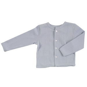 Pointelle Cardigan in Pale Blue