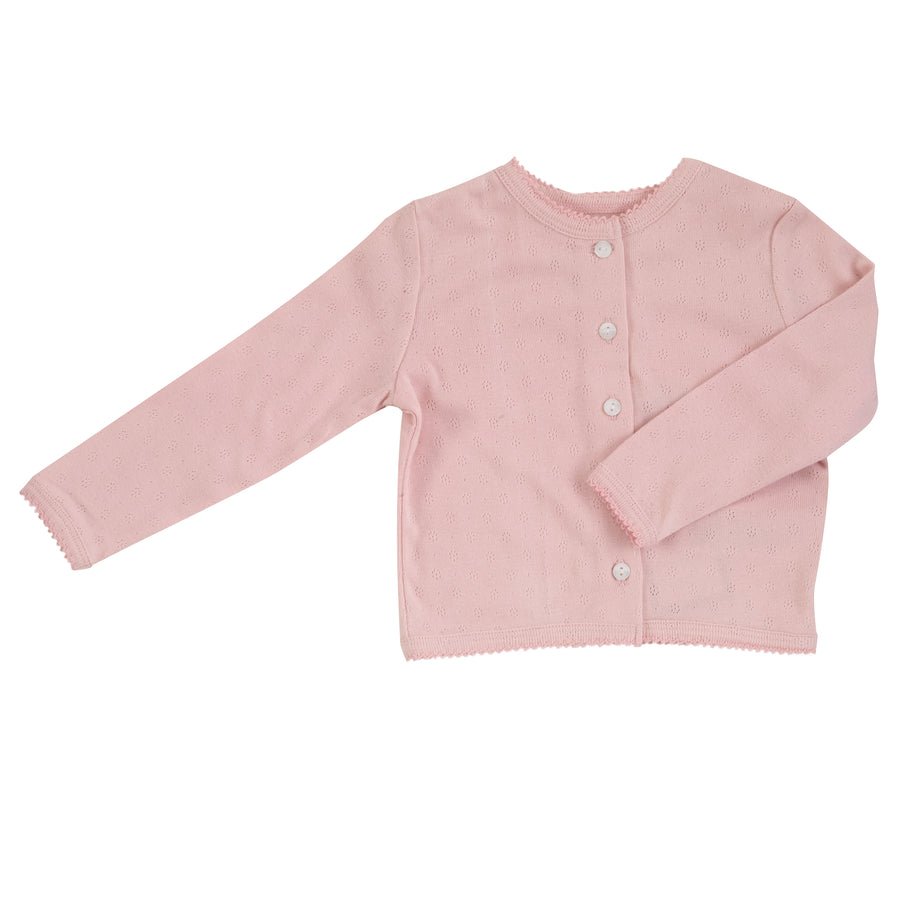Pointelle Cardigan in Pink