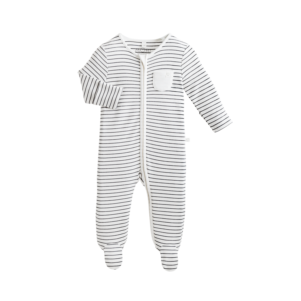 Zip-Up Sleepsuit in Grey Stripe